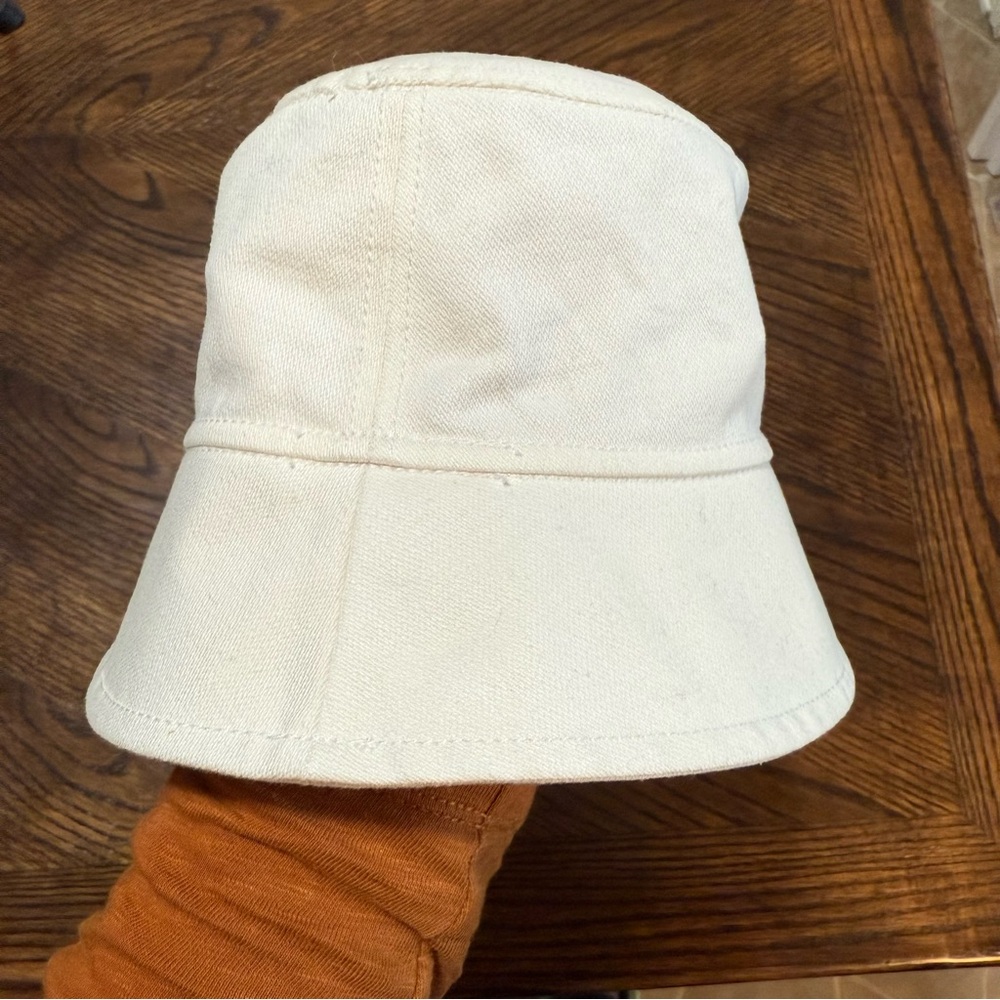 Rag & Bone Women's Addison Denim Bucket Hat -size Small / Medium - Ecru White - Picture 10 of 13